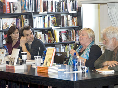 Lisa, Brad, Julia and Mark answer questions following their readings at books&co on Sunday.