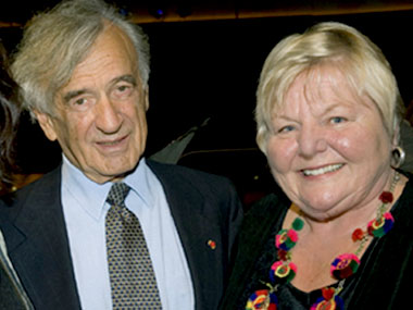 Professor Elie Wiesel with Julia Bergman, Chair of the Board of the Central Asia Institute. Julia represented Greg Mortenson and David Relin, authors of Three Cups of Tea.